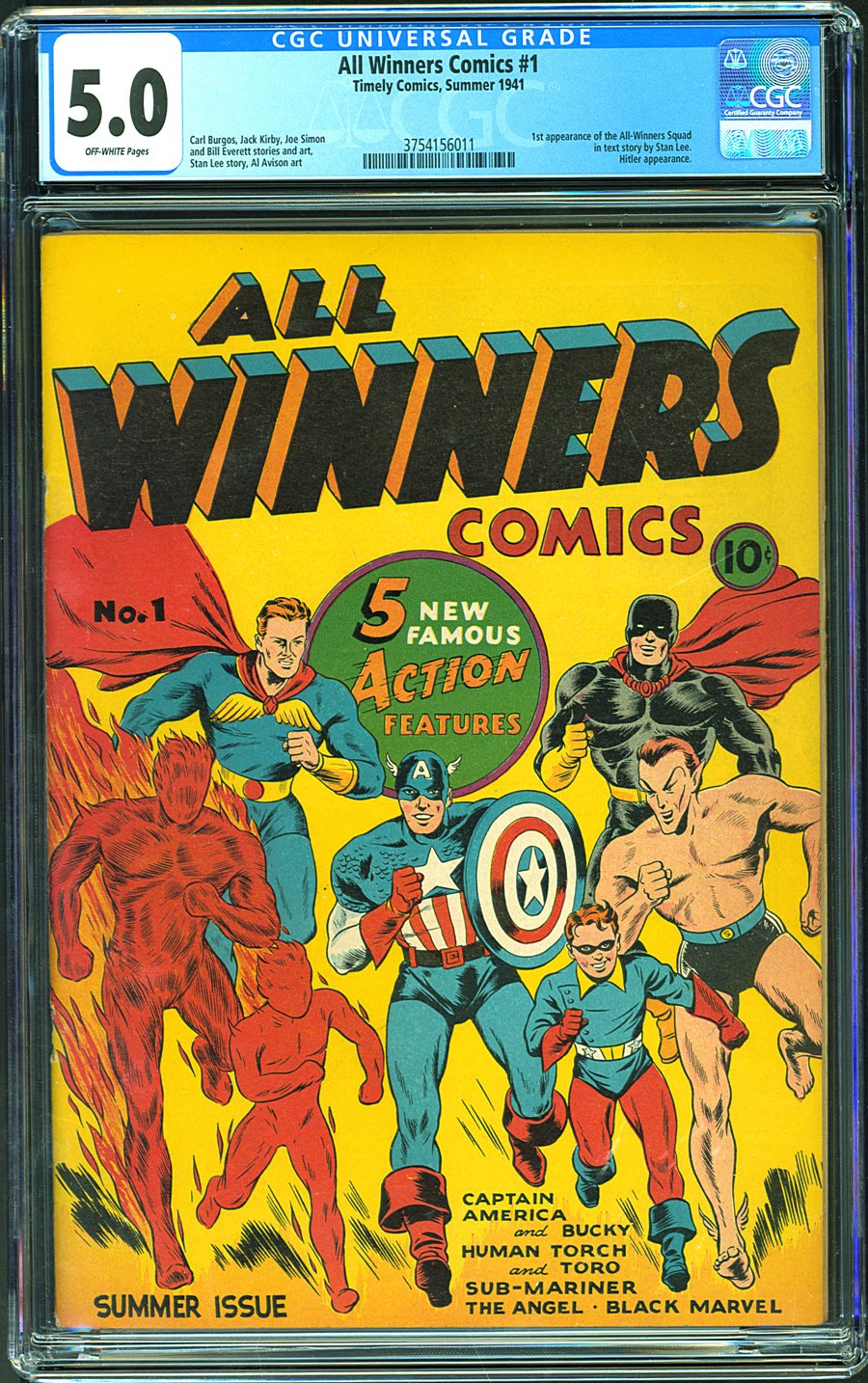 ComicConnect ALL WINNERS COMICS 1 CGC VG F 5 0