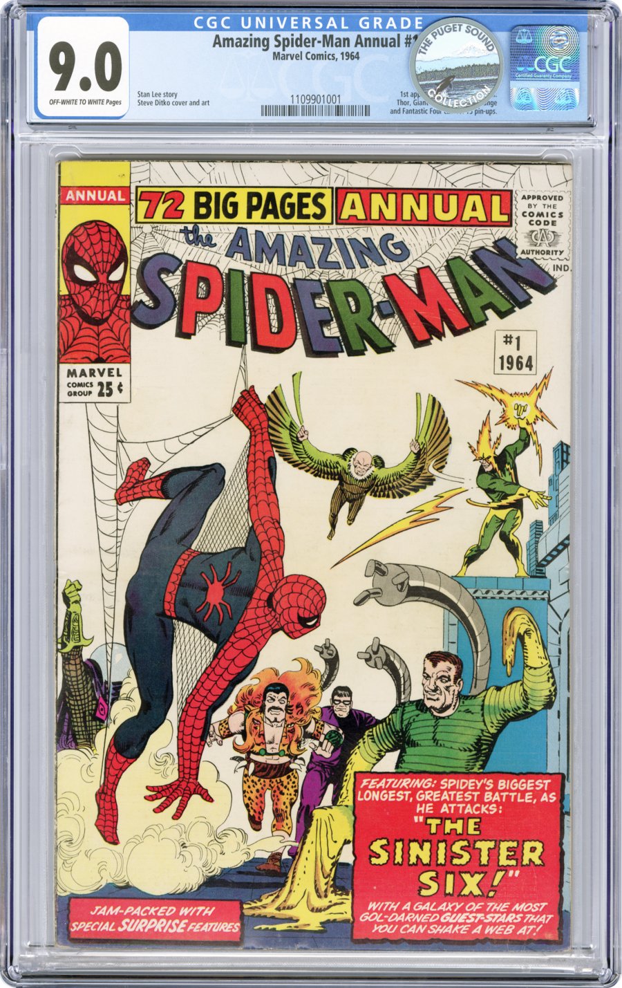 ComicConnect AMAZING SPIDER MAN ANNUAL 1 CGC VF NM 9 0