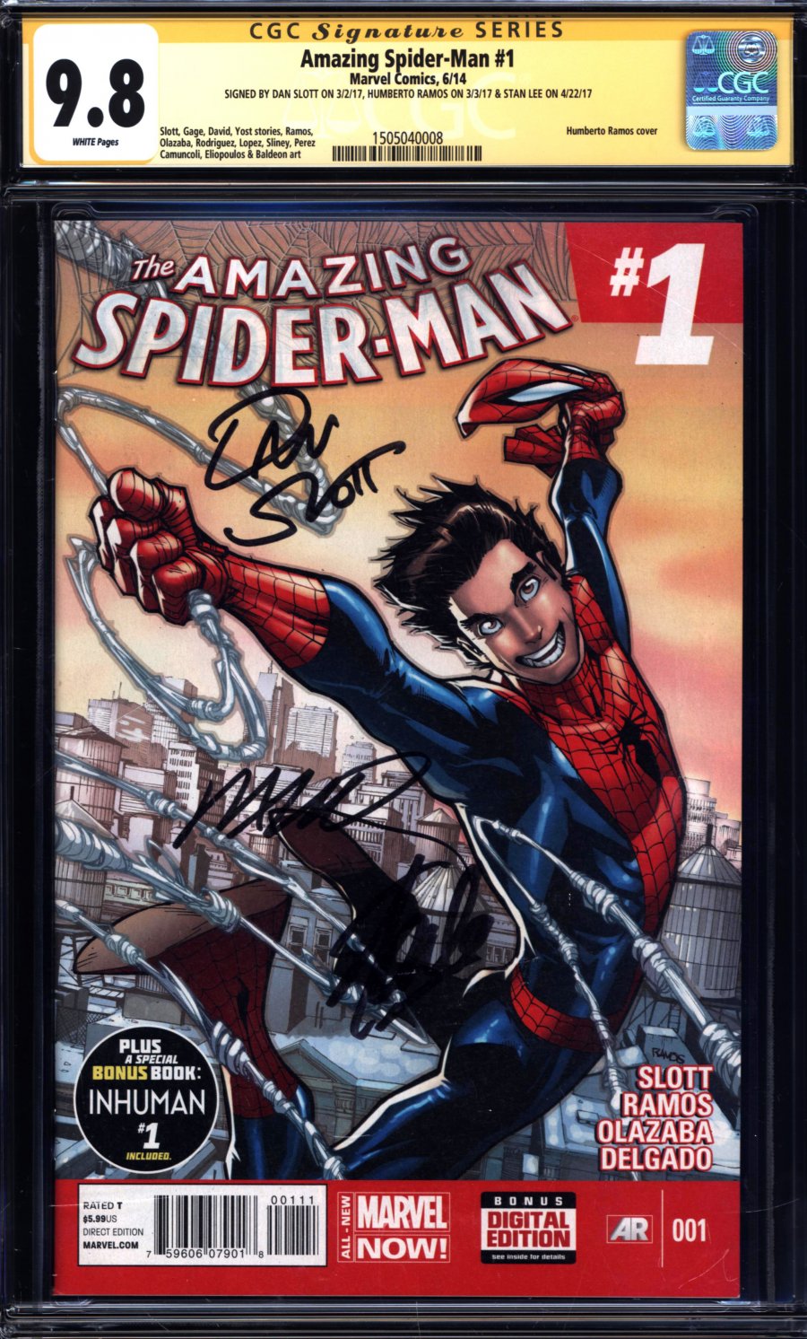 ComicConnect AMAZING SPIDER MAN 2014 1 CGC NM M 9 8