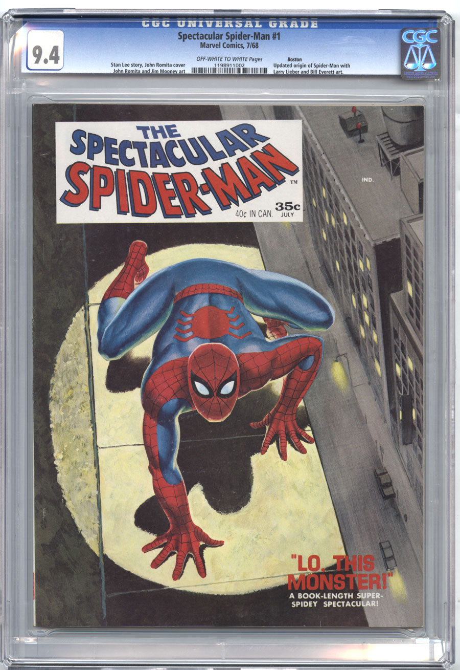 ComicConnect SPECTACULAR SPIDER MAN 1968 1 CGC NM 9 4