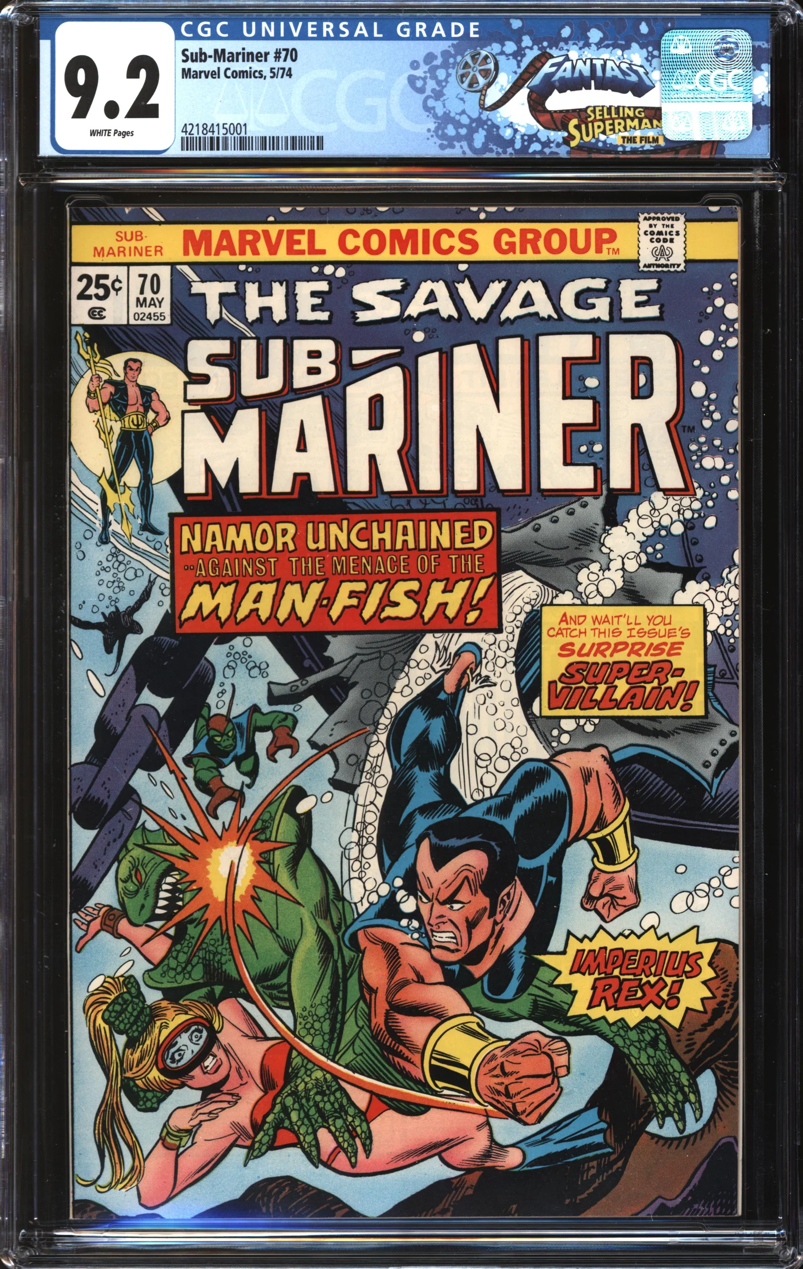 ComicConnect SUB MARINER 1968 74 70 CGC NM 9 2