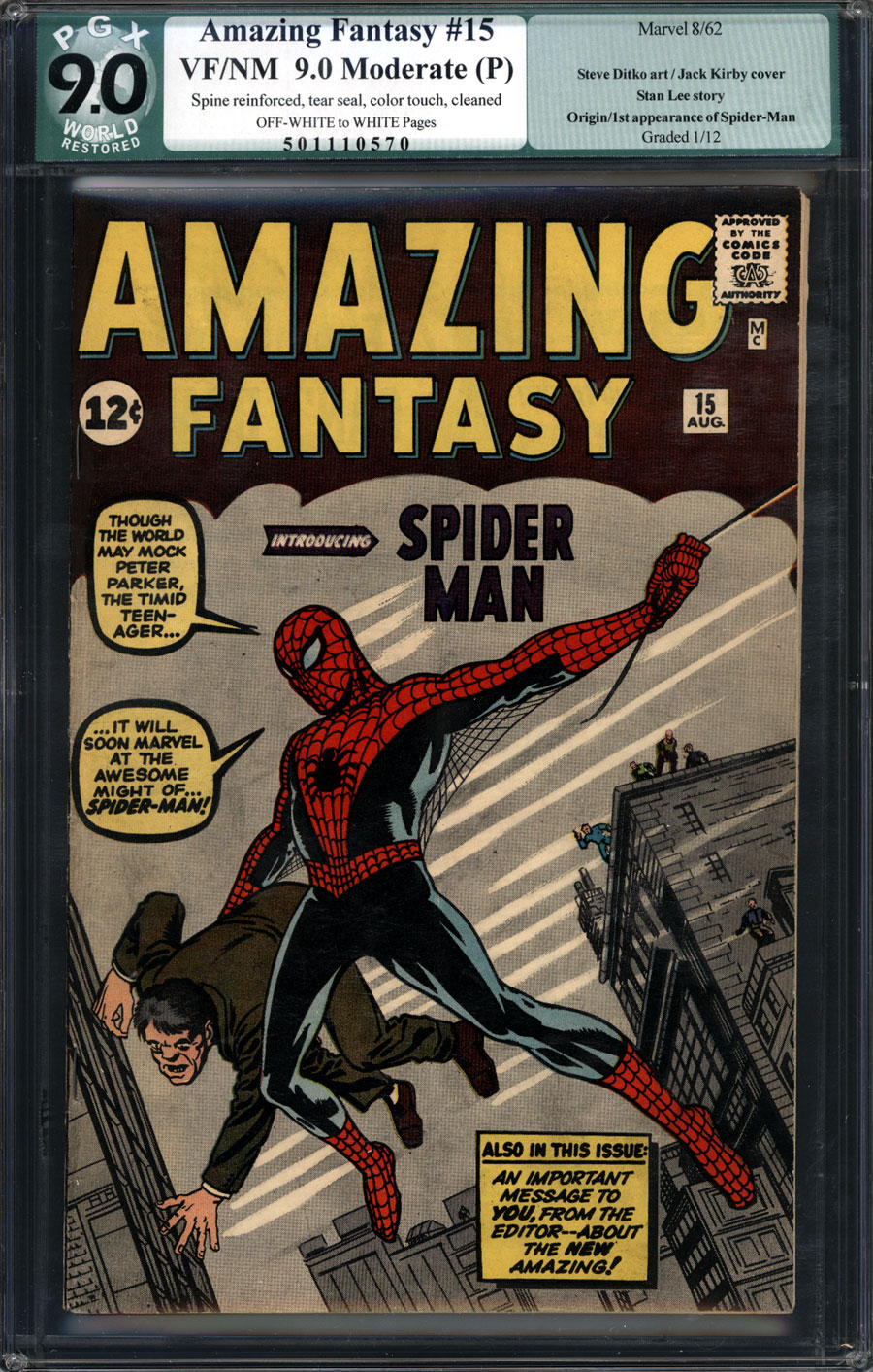 Amazing Fantasy Spider-Man 15 Marvel 2012 VF Stan Lee Steve Ditko Jack  Kirby