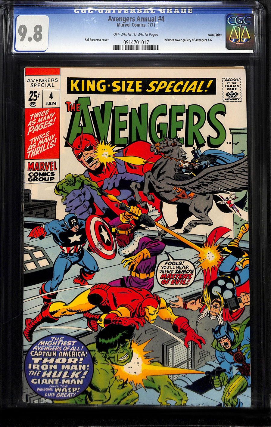 ComicConnect - AVENGERS ANNUAL (1967-94) #4 - CGC NM/M: 9.8