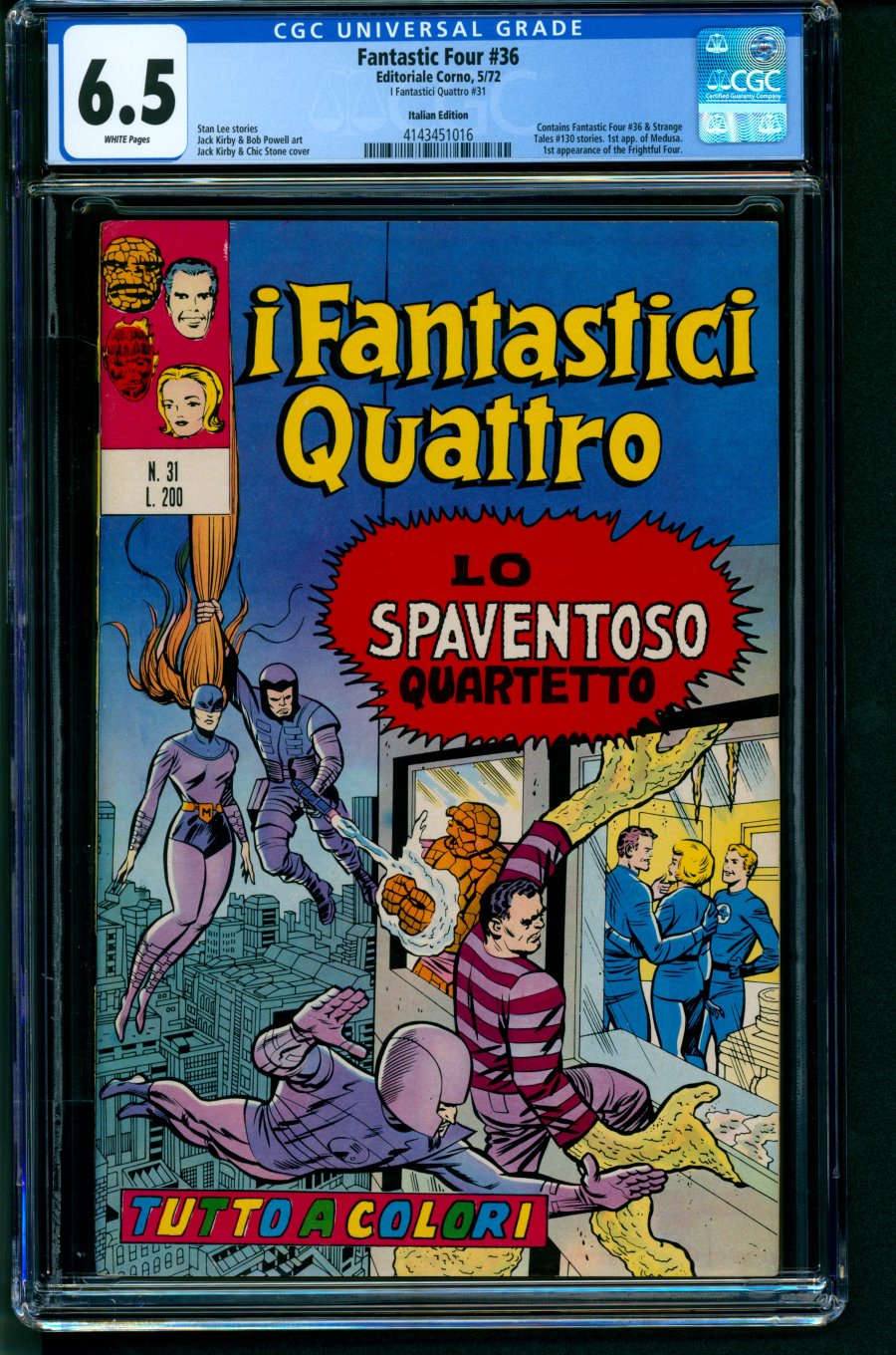 ComicConnect - FANTASTIC FOUR (ITALY) #36 - CGC FN+: 6.5