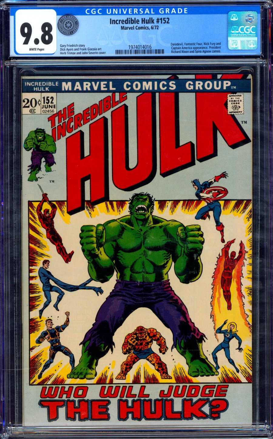 Comicconnect Incredible Hulk 1962 99 152 Cgc Nmm 98