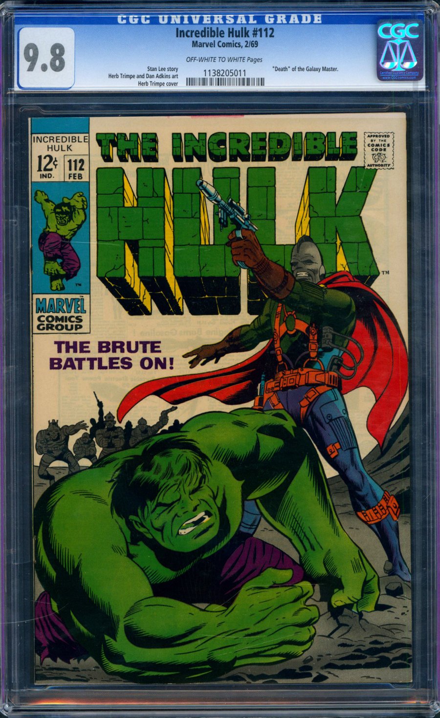 Comicconnect Incredible Hulk 1962 99 112 Cgc Nmm 98