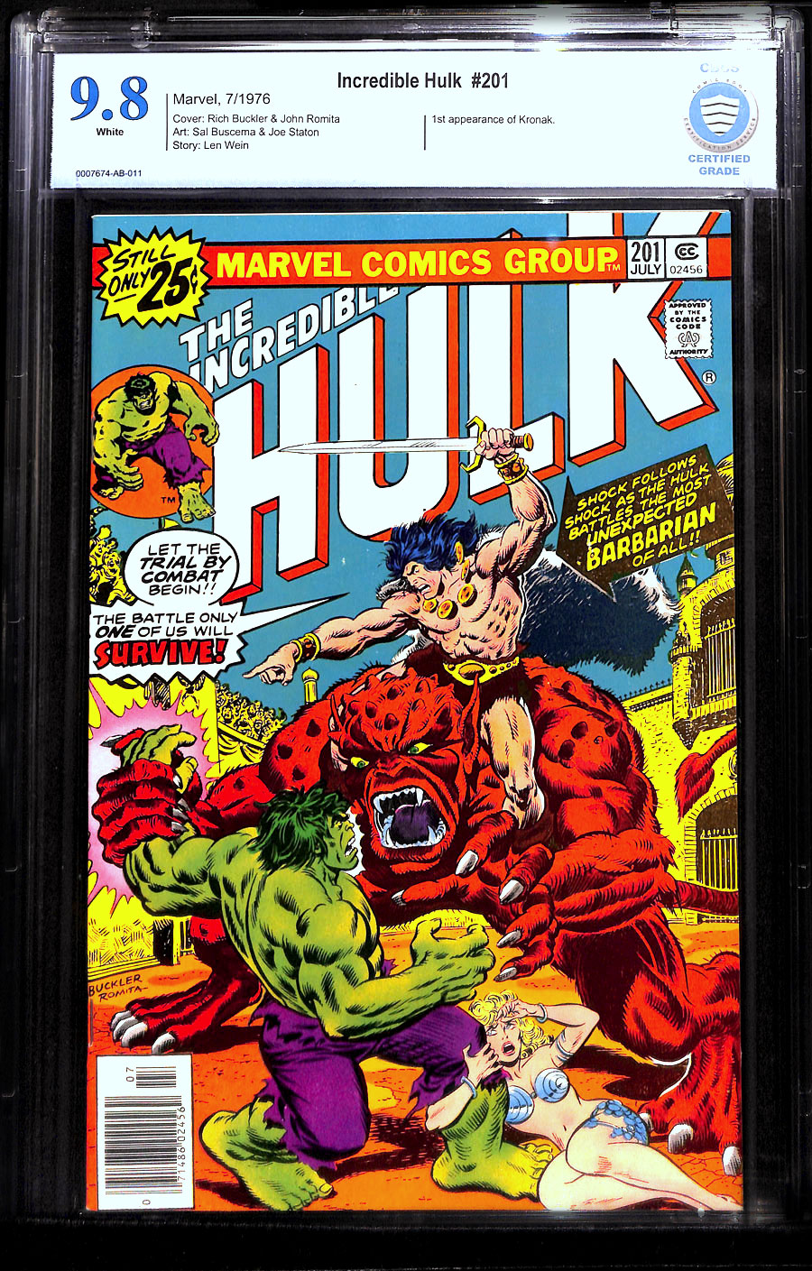 Comicconnect Incredible Hulk 1962 99 201 Cbcs Nmm 98