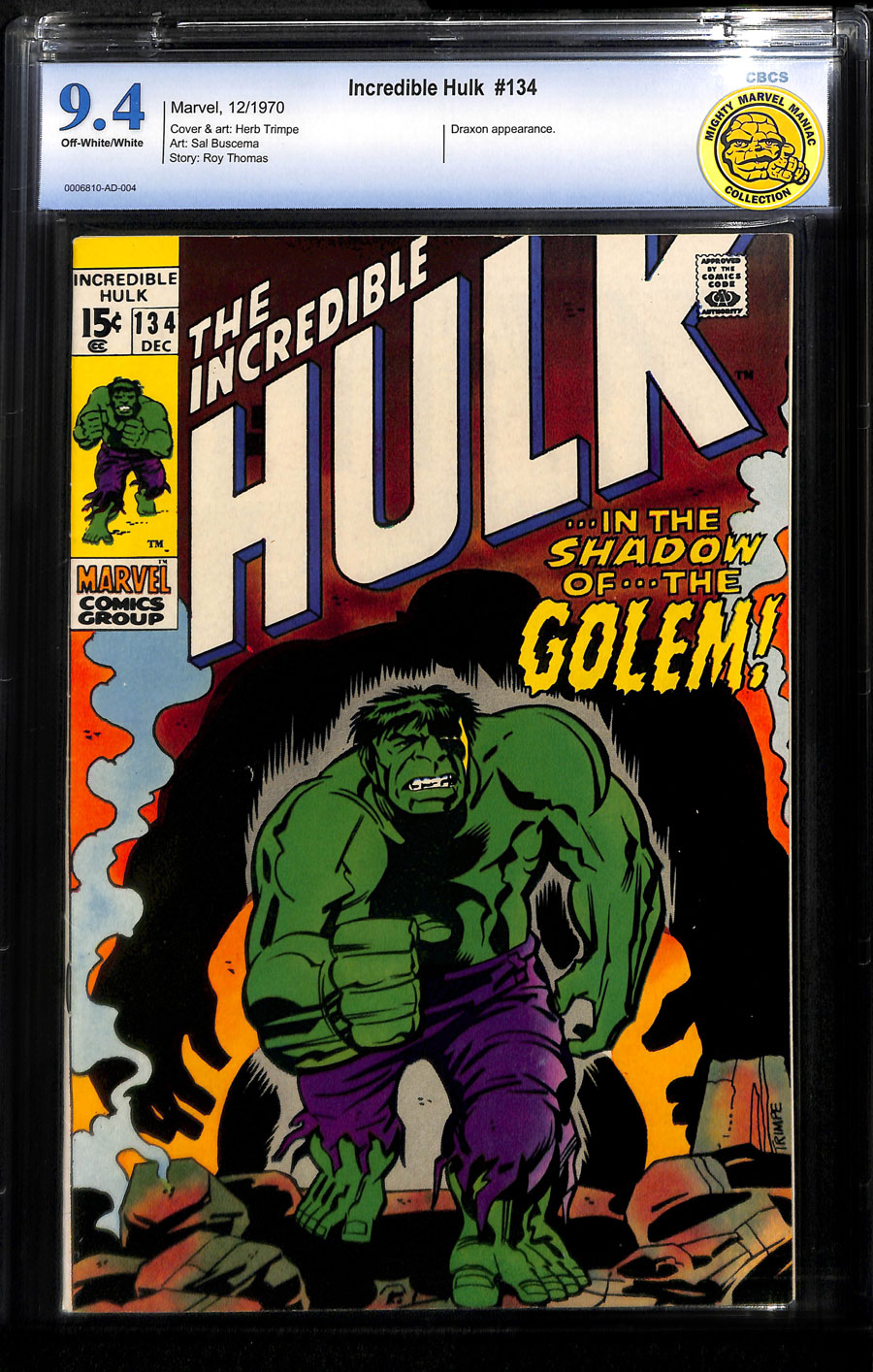 Comicconnect Incredible Hulk 1962 99 134 Cbcs Nm 94