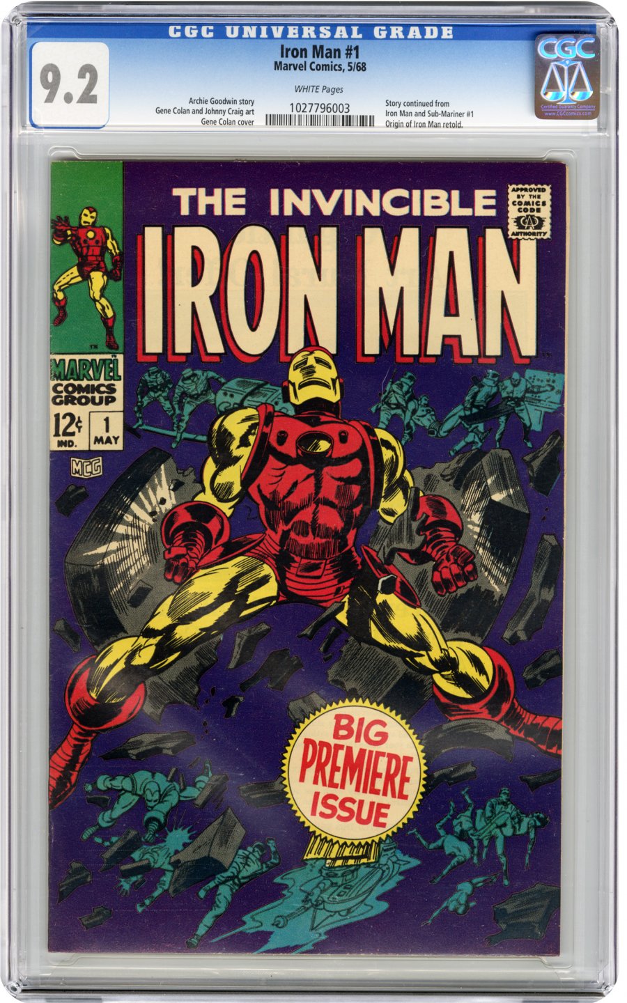 Comicconnect Iron Man 1968 96 1 Cgc Nm 92