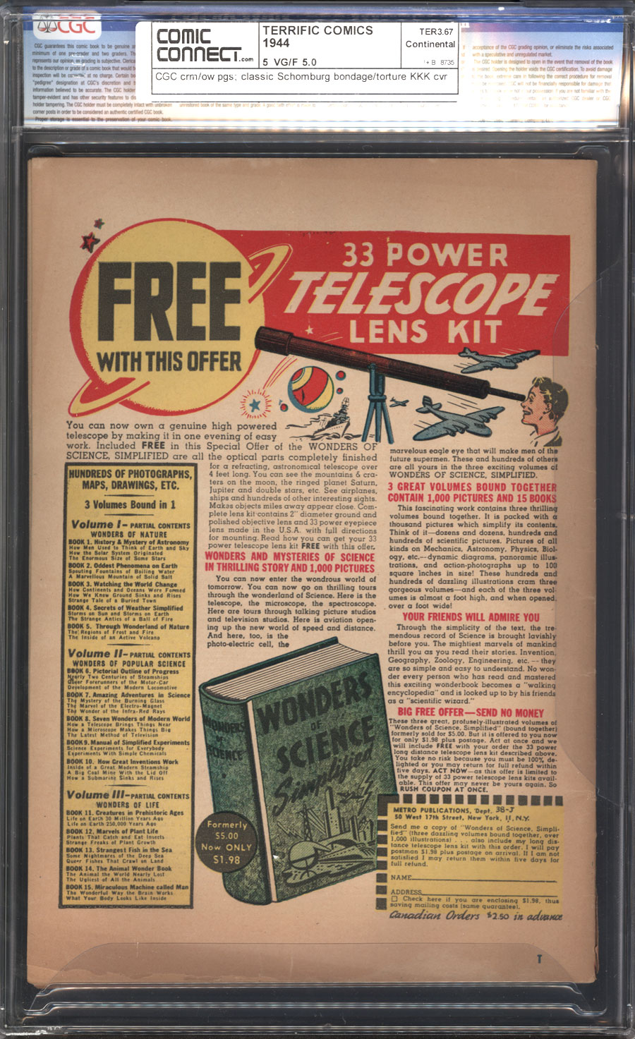 ComicConnect - TERRIFIC COMICS (1944) #5 - CGC VG/F: 5.0