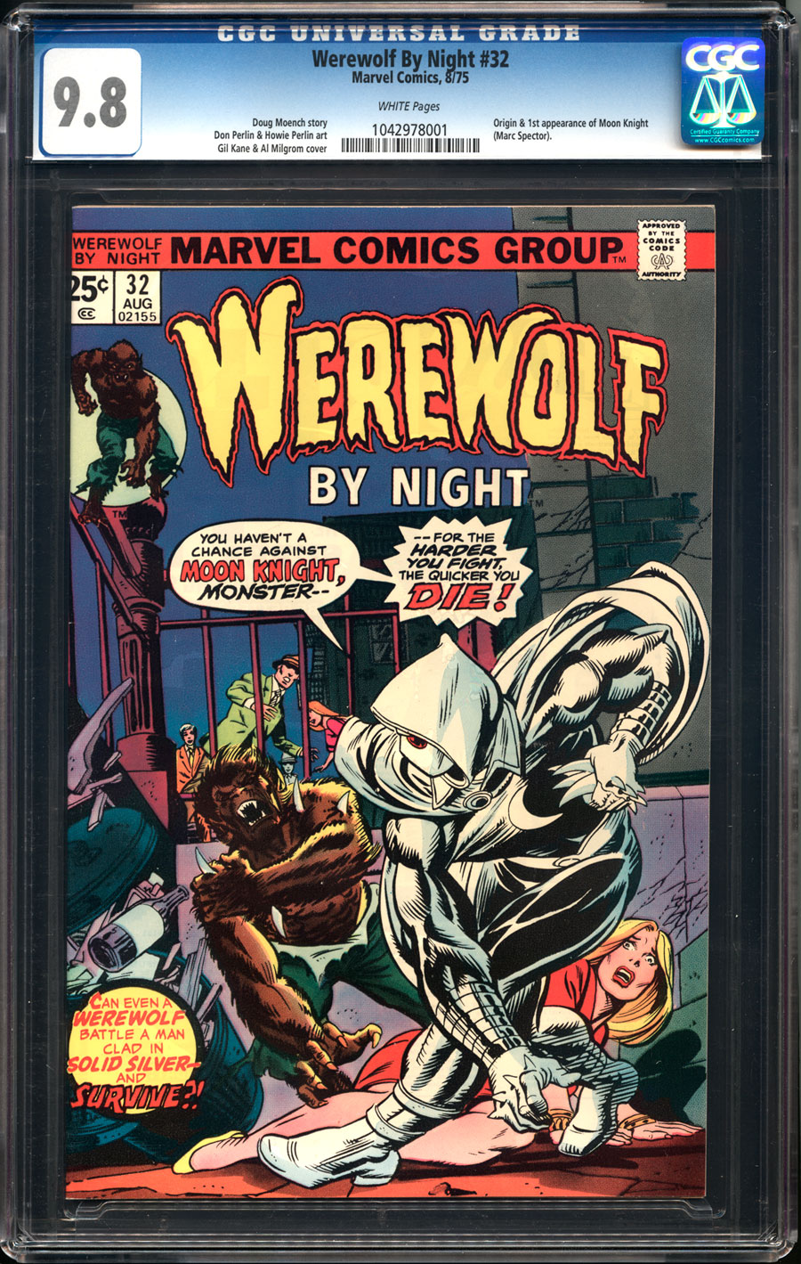 Marvel Comics Werewolf by Night #32 1st appearance of Moon Knight cover  print 11 by 17, 8.5 by 11 or 15 by 24 (not the actual comic book)