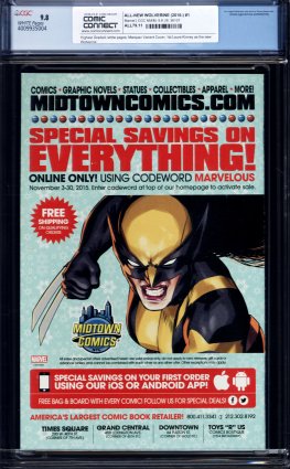 ComicConnect - ALL-NEW WOLVERINE (2016-18) #1 - CGC NM/M: 9.8